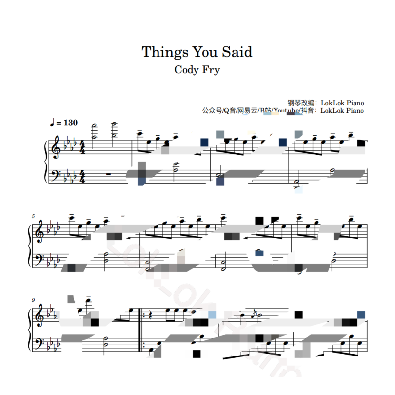 Things You Said Piano Sheet Music Things You Said Piano Sheet Music